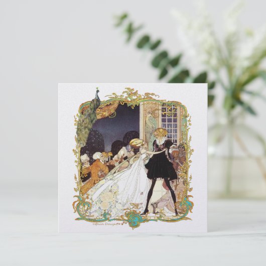 18e eeuw Wedding/Costume Ball Uitnodiging (Staand voorkant)