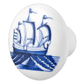 18e eeuw zeilschip keramische knop (Rechts)