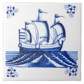 18e eeuw  zeilschip tegeltje (Voorkant)