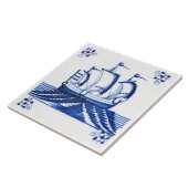 18e eeuw  zeilschip tegeltje (Zijkant)