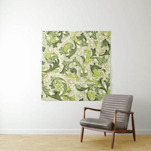 18e-eeuws: Bloemen Antieke behang. Wandkleed (In situ)