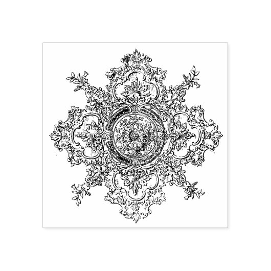 18e-eeuws Ornament van architectuurontwerp Rubberstempel (Afrduk)
