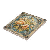 18e eeuwse art nouveau keramische tegel tegeltje (Zijkant)