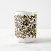 18e-eeuwse barokke rococo wijnstok en vogels patro koffiemok (Center)