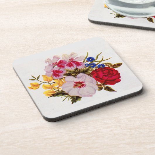 18e - eeuwse bloemenbloem - regeling bier onderzetter (Linkerzijde)