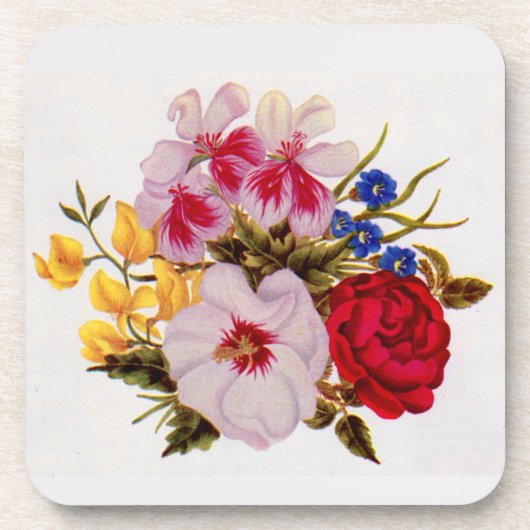 18e - eeuwse bloemenbloem - regeling bier onderzetter (Voorkant)