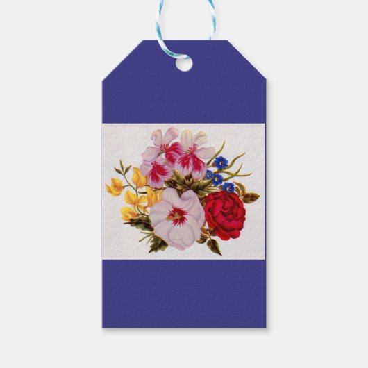 18e - eeuwse bloemenbloem - regeling cadeaulabel (Voorkant)