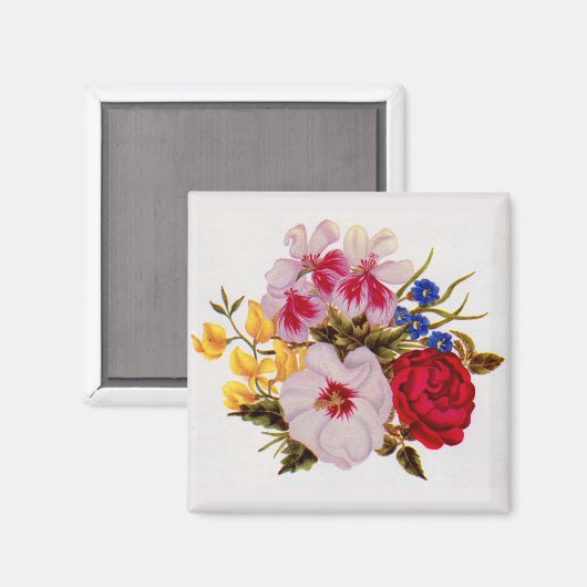 18e - eeuwse bloemenbloem - regeling magneet (Voorkant / Achterkant)