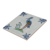 18e-eeuwse Delftse polychrome ooievaar? Heron? rep Tegeltje (Zijkant)
