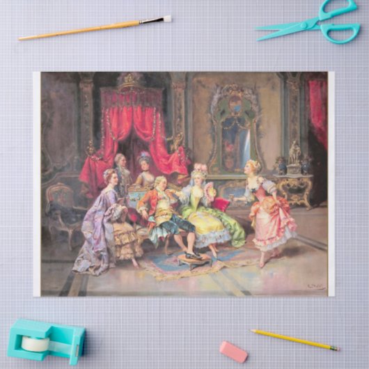 18e-eeuwse Elegante partij decoupage Tissuepapier (Craft)