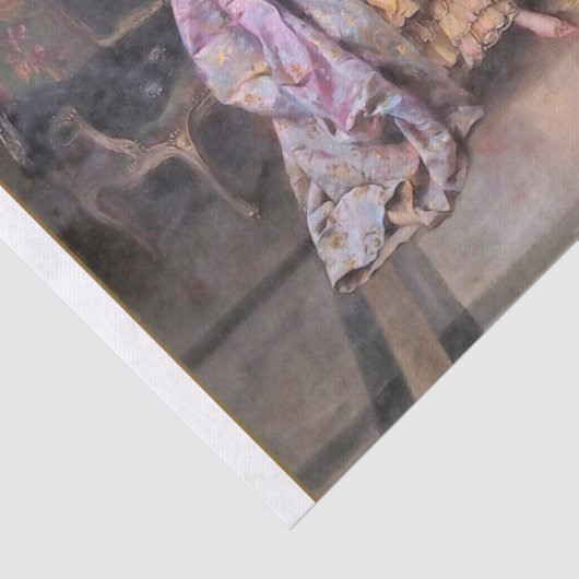  18e-eeuwse Elegante partij decoupage Tissuepapier (Detail)