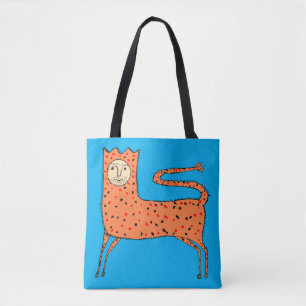 18e-eeuwse Engelse primitieve leeuw Tote Bag