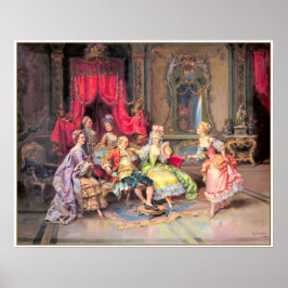  18e-eeuwse feestscène poster