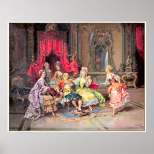  18e-eeuwse feestscène poster