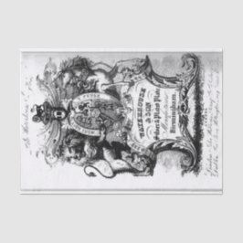 18e-eeuwse handelsbusinesscard tissuepapier