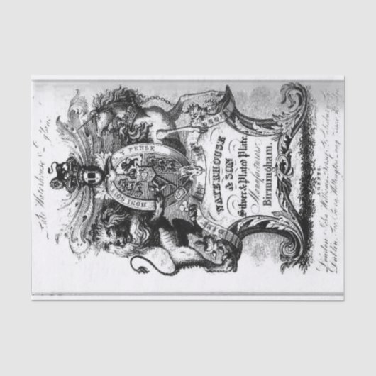 18e-eeuwse handelsbusinesscard tissuepapier (Voorkant)