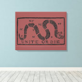 18e-eeuwse Unit or Die Canvas Muurprint Afdruk (Insitu (Houten vloer))