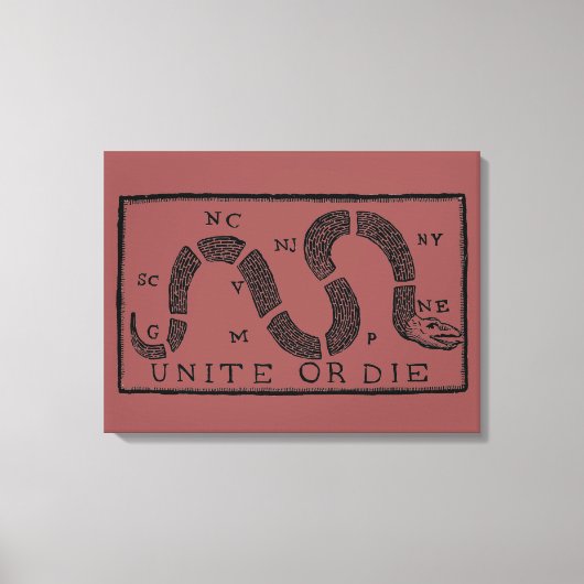 18e-eeuwse Unit or Die Canvas Muurprint Afdruk (Voorkant)