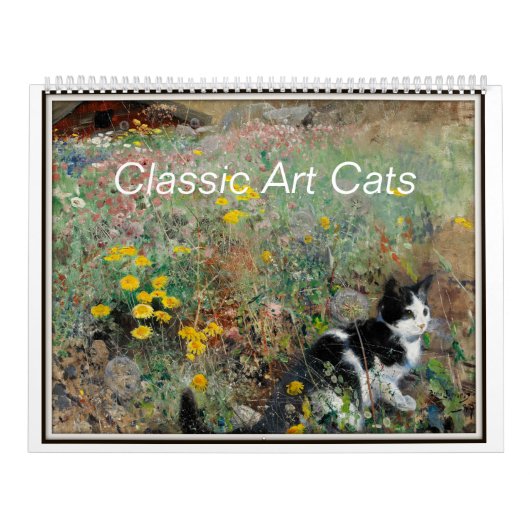 18e en 19e eeuw Kunstkunst met katten Kalender (Hoes)