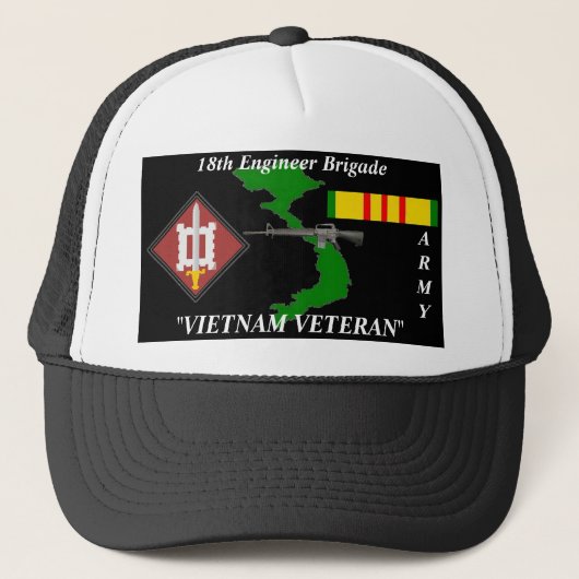 18e Engelstalige ingenieur Brigade Vietnam Veteran Trucker Pet (Voorkant)