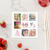 18e foto-collage van verjaardagsfeestjes servet (Insitu)