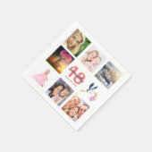 18e foto-collage van verjaardagsfeestjes servet (Hoek)