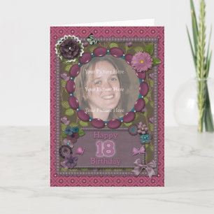 18e fotokaart voor een verjaardag kaart