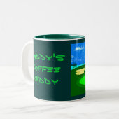 18e gat tweekleurige koffiemok (Voorkant links)