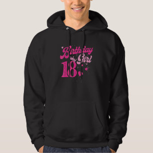 18e geboorte-meisjeskroon 18 jaar oude dag hoodie