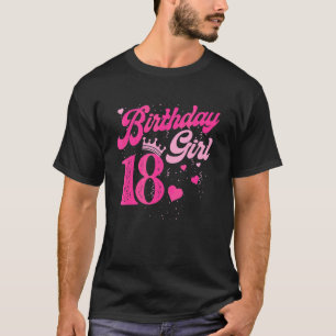 18e geboorte-meisjeskroon 18 jaar oude dag t-shirt