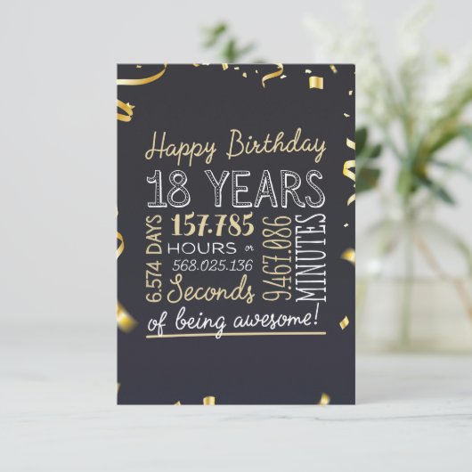 18e geboortecaart - 18 jaar Geweldige Bedankkaart (Staand voorkant)