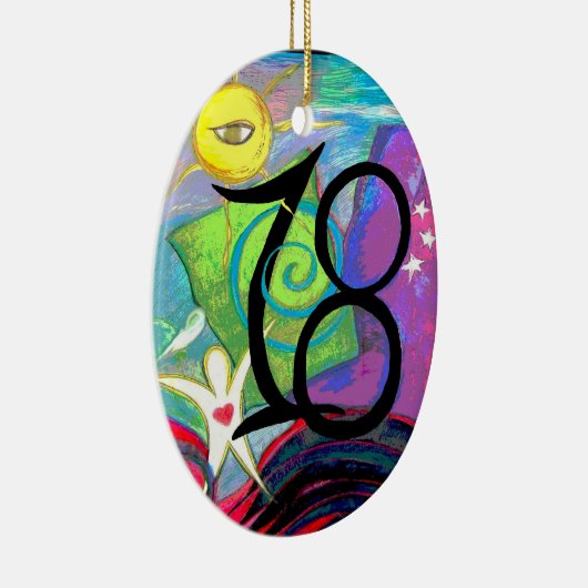 18e geboortedag keramisch ornament (Rechts)