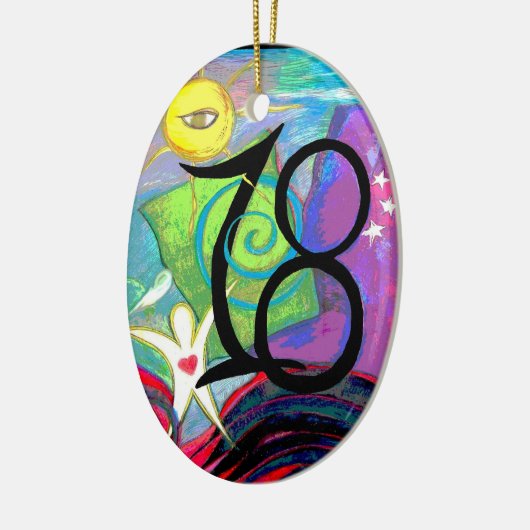 18e geboortedag keramisch ornament (Links)