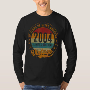 18e geboortedag Vintage 2004 18 jaar T-shirt
