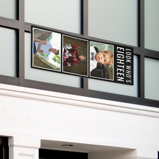 18e geboortedagfoto-banner spandoek (Buitenkant Gebouw)