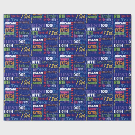 18e gepersonaliseerd monogram van de Fun-partij op Cadeaupapier (Vlak)