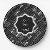 18e gepersonaliseerd monogram van de Fun-partij op Papieren Bordje (Voorkant)