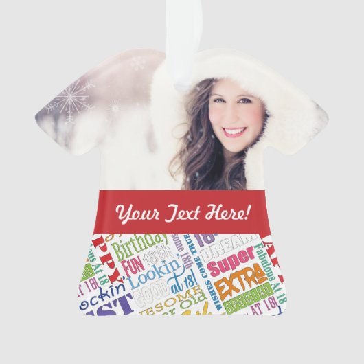 18e gepersonaliseerde cadeaus van de Birthday Part Ornament (voorkant)