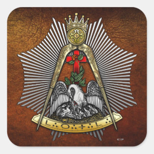 18e graad: Knight of the Roos Croix Vierkante Sticker