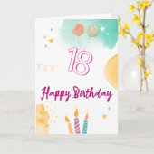 18e Happy Birthday Kaart (Gele Bloem)