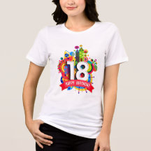 18e Happy Birthday Tri-Blend Meisje T-shirt