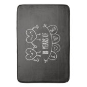 18e Jubileum Gift Chalk Hearts Badmat (Voorkant Verticaal)