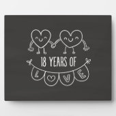 18e Jubileum Gift Chalk Hearts Fotoplaat (Voorkant)