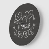 18e Jubileum Gift Chalk Hearts Grote Klok (Hoek)