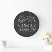 18e Jubileum Gift Chalk Hearts Grote Klok (Huis)