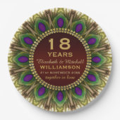 18e Jubileum Papier Bord | Peacock Feather (Voorkant)