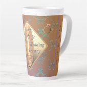 18e Jubileum Porcelain Cat's Ooggrafische rect Latte Mok (Rechterhoek)