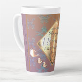 18e Jubileum Porcelain Cat's Ooggrafische rect Latte Mok (Linkerhoek)