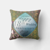 18e Jubileum van het huwelijk Porcelain Acquamarin Kussen (Achterkant)