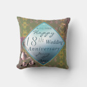 18e Jubileum van het huwelijk Porcelain Acquamarin Kussen (Voorkant)
